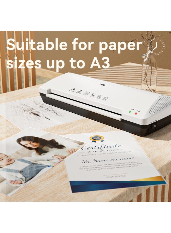 Deli A3 Laminator Machine Hot and Cold 70-125 Mic Fast Preheating Smooth Lamination - Image 5