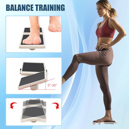 ZEMBSOYA Ankle Balance Board Single Leg Wood Anti Slip Foot Strengthener Trainer for Sprained Ankle Plantar Fasciitis Posture Correcting - Image 3