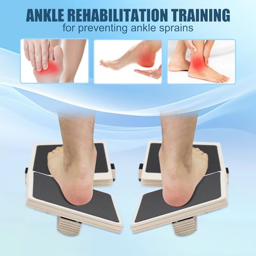 ZEMBSOYA Ankle Balance Board Single Leg Wood Anti Slip Foot Strengthener Trainer for Sprained Ankle Plantar Fasciitis Posture Correcting - Image 4