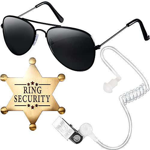 YOTNUS Ring Wedding Bearer Gifts Ring Wedding Security Sun Glasses, Security Badge and EarPiece Cosplay - Image 1