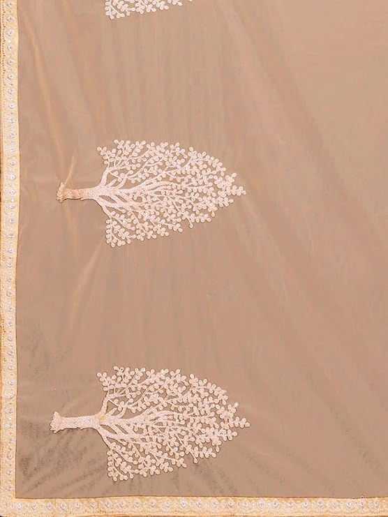 HEMOVIA Women's Plain Digital Print Cotton Silk Blend Saree with Silver Weaving Border Tassels-Elegant Ethnic Wear for Festive and Casual Occasions (RAGINI553) - Image 5