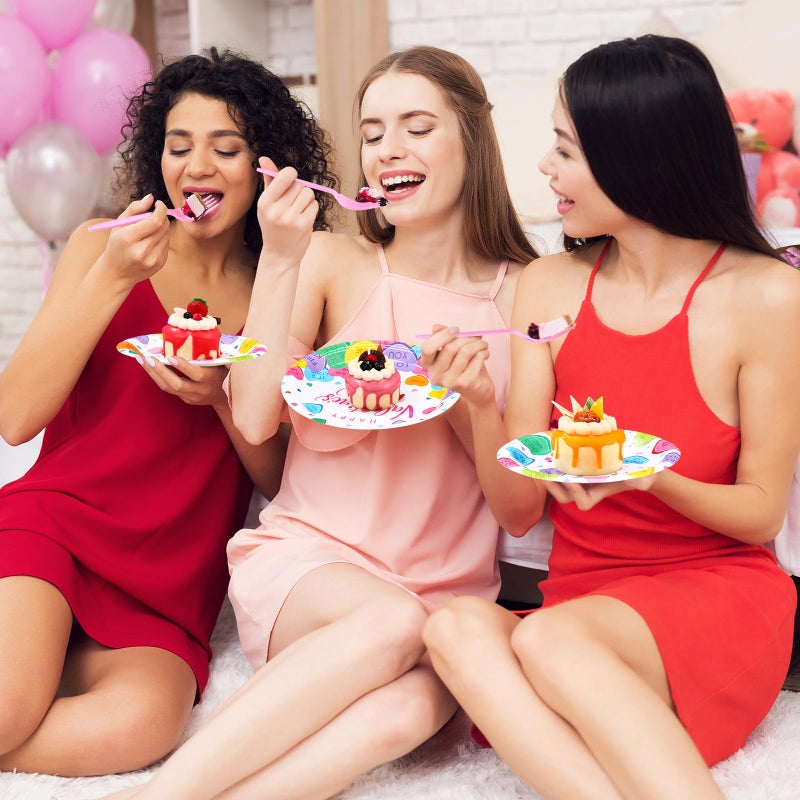 Zhehao 200 Pcs Valentine Party Supplies Conversation Heart Disposable Tableware Set Heart Love Candy Paper Plates Napkins for Valentines Anniversary Birthday Party Supplies  Serves 50 Guests - Image 5