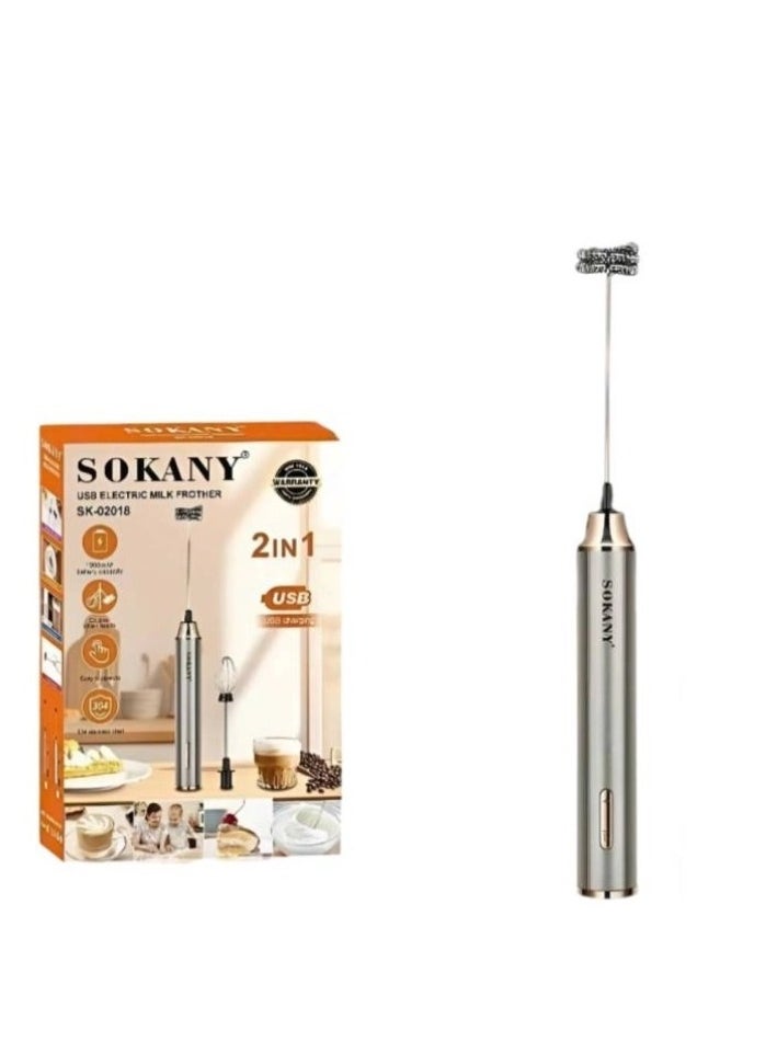 sokany 2 IN 1 USB Rechargeable Milk Frother & Egg Beater(sk-02018)  - Image 5