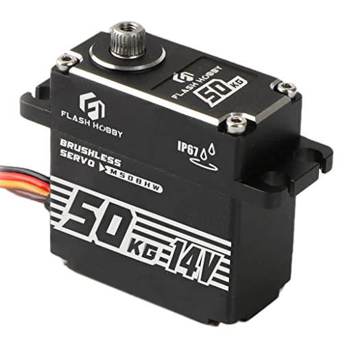 FLASH HOBBY 50kg 14V Waterproof IP67 Digital Brushless Servo Motor with 1618 110 112 RC Crawler CarRobotBoat 180 - Image 1