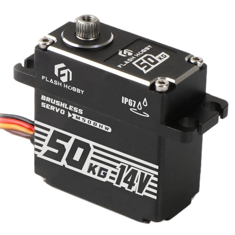 FLASH HOBBY 50kg 14V Waterproof IP67 Digital Brushless Servo Motor with 1618 110 112 RC Crawler CarRobotBoat 180 - Image 2