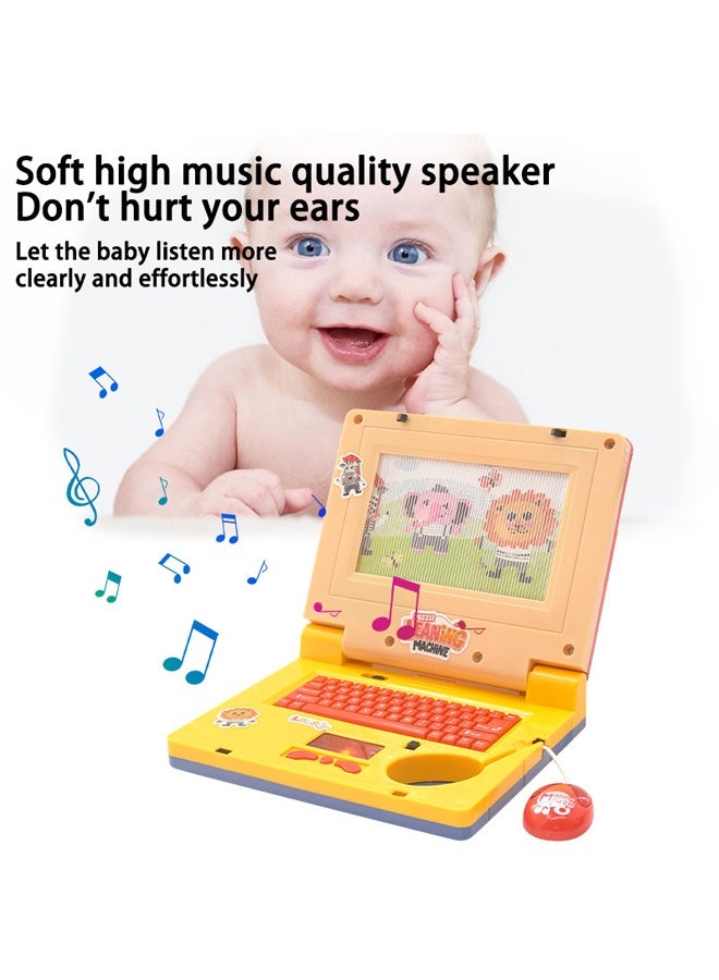 Kids Learning Educational  Laptop, Play Laptop Computer Electronic Educational Learning Computer Simulation Music Preschool Learning Toys with Retractable Mouse for Early Learning - Image 5