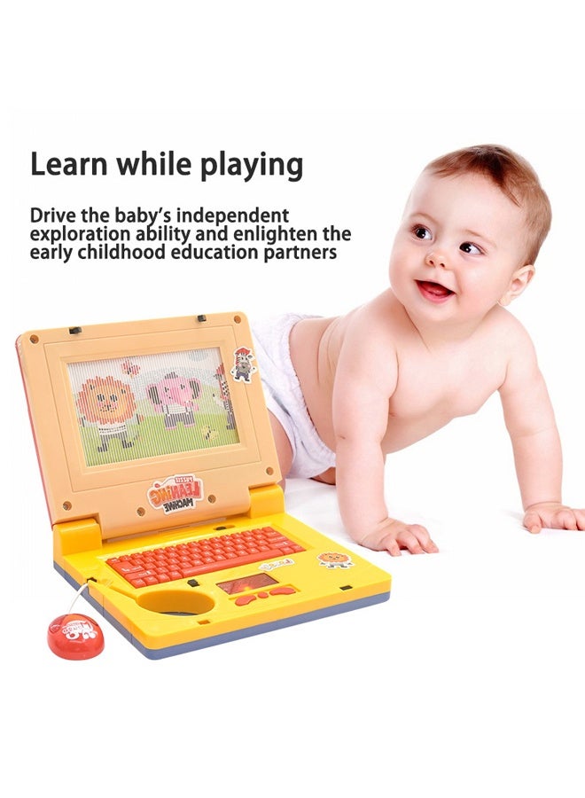 Kids Learning Educational  Laptop, Play Laptop Computer Electronic Educational Learning Computer Simulation Music Preschool Learning Toys with Retractable Mouse for Early Learning - Image 4