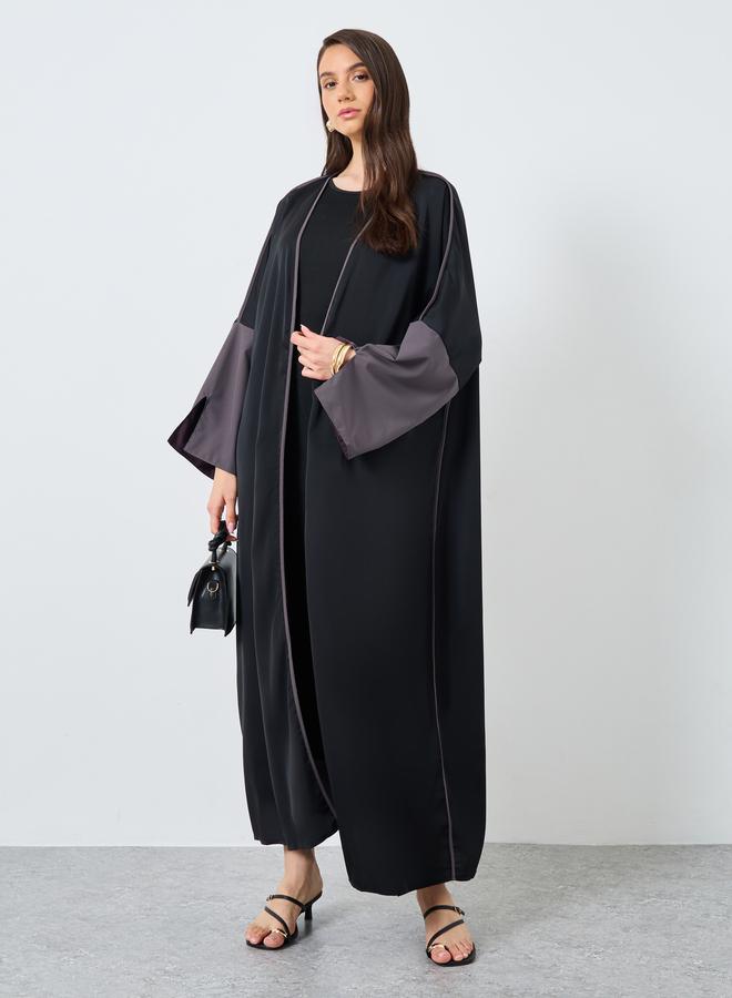 Take Two Take Two Slit Sleeve Open Front Abaya