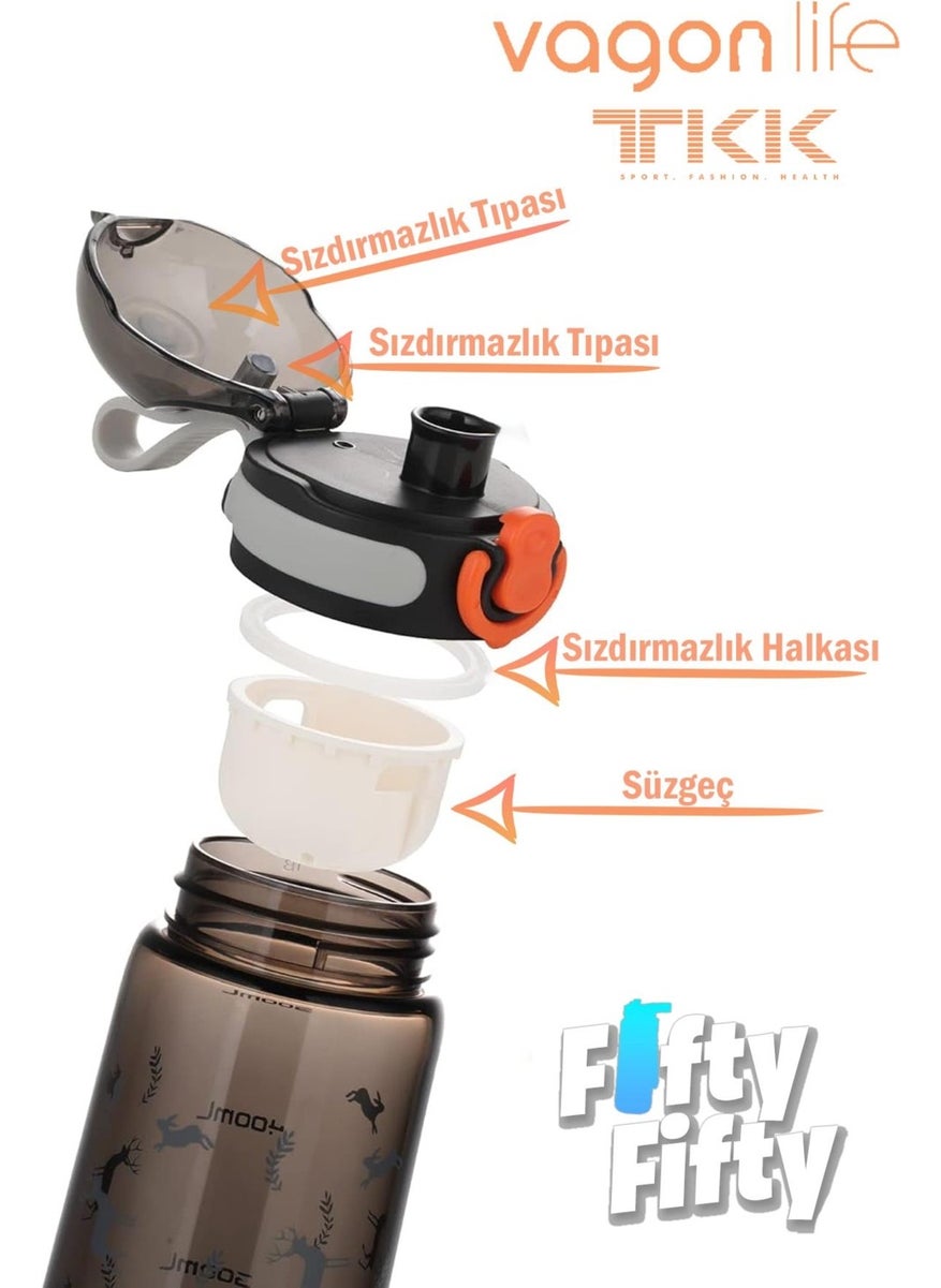 Vagonlife - Tkk 550 ml Comfortable Drinking (Without Straw) Bpa-Free Tritan Water Bottle with Carrying Strap FFTKK1005-550ML - Image 1
