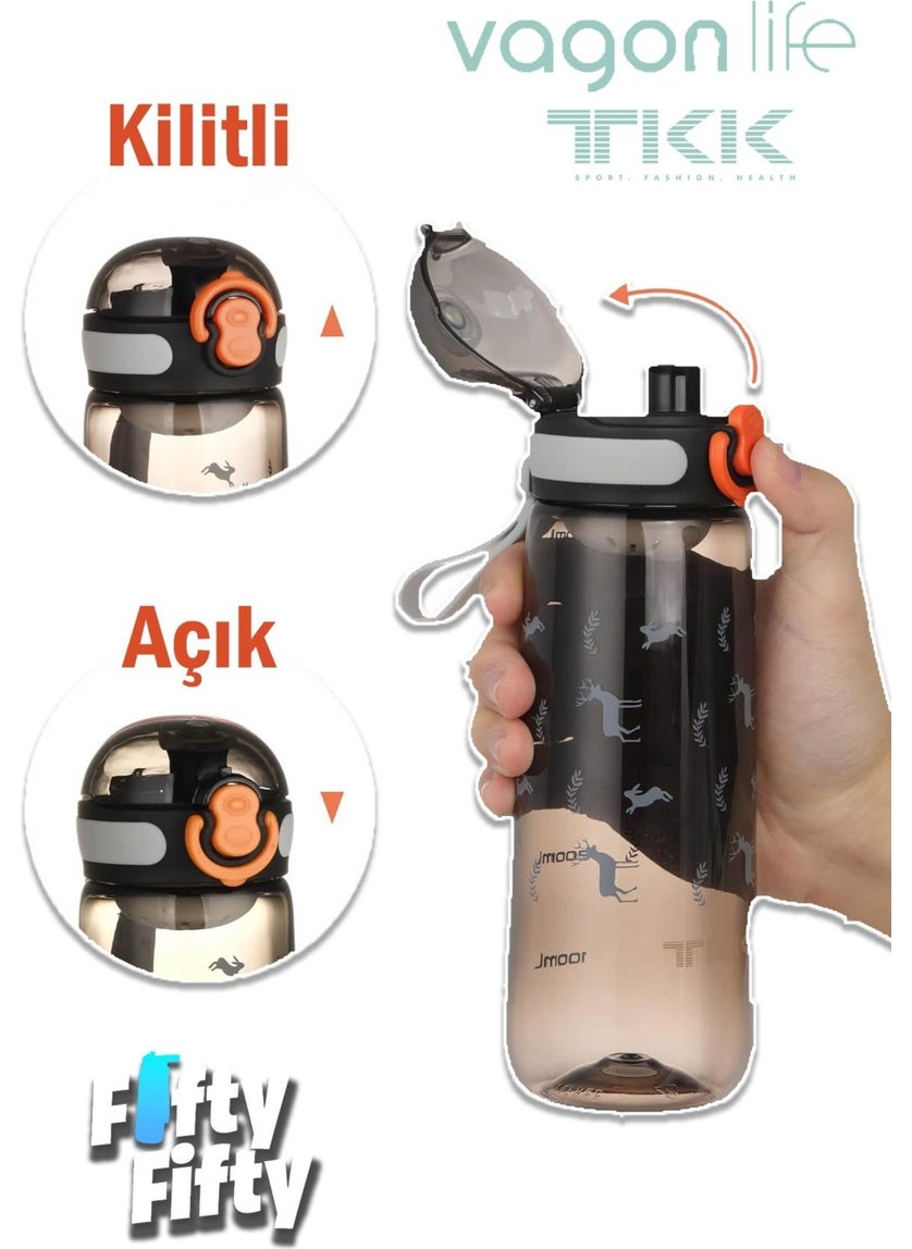 Vagonlife - Tkk 550 ml Comfortable Drinking (Without Straw) Bpa-Free Tritan Water Bottle with Carrying Strap FFTKK1005-550ML - Image 1