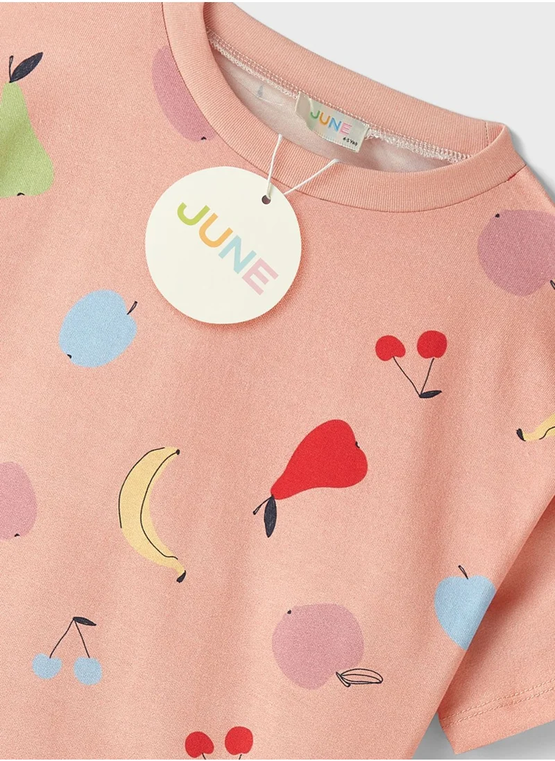 جون Kids Crew Neck T-Shirt And Shorts Set