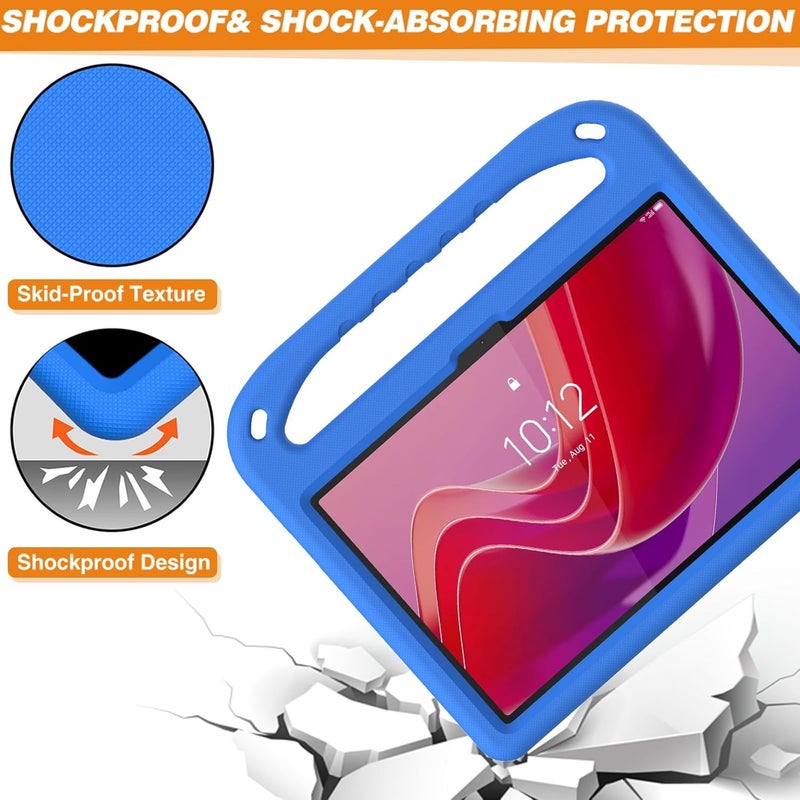 for Lenovo Tab K10 2nd (10.1) TB-311FU/Tab Tablet 10.1 2025 Case Shockproof Light Weight Handle Stand Protective Case Scratch Resistant Made of Kid-Friendly for Kids EVA Shell(Blue) - Image 5