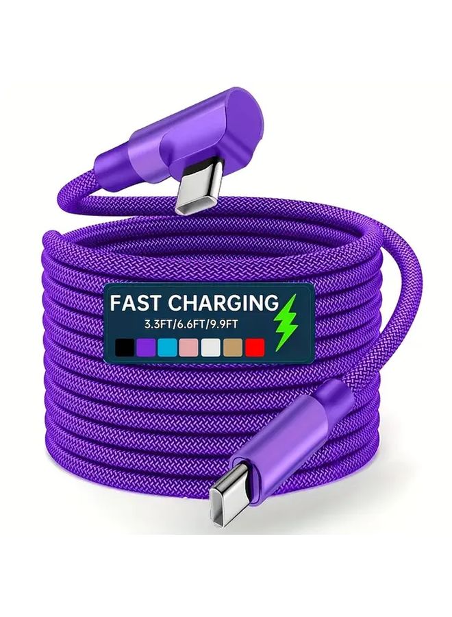USB C Fast Charging Cable 1M Braided Durable Type C to Type C Cord Compatible iPhone 15 16 17 Series Samsung Xiaomi iPad Universal Mobile Phone Power Bank Red Silver Rose Gold - Image 1