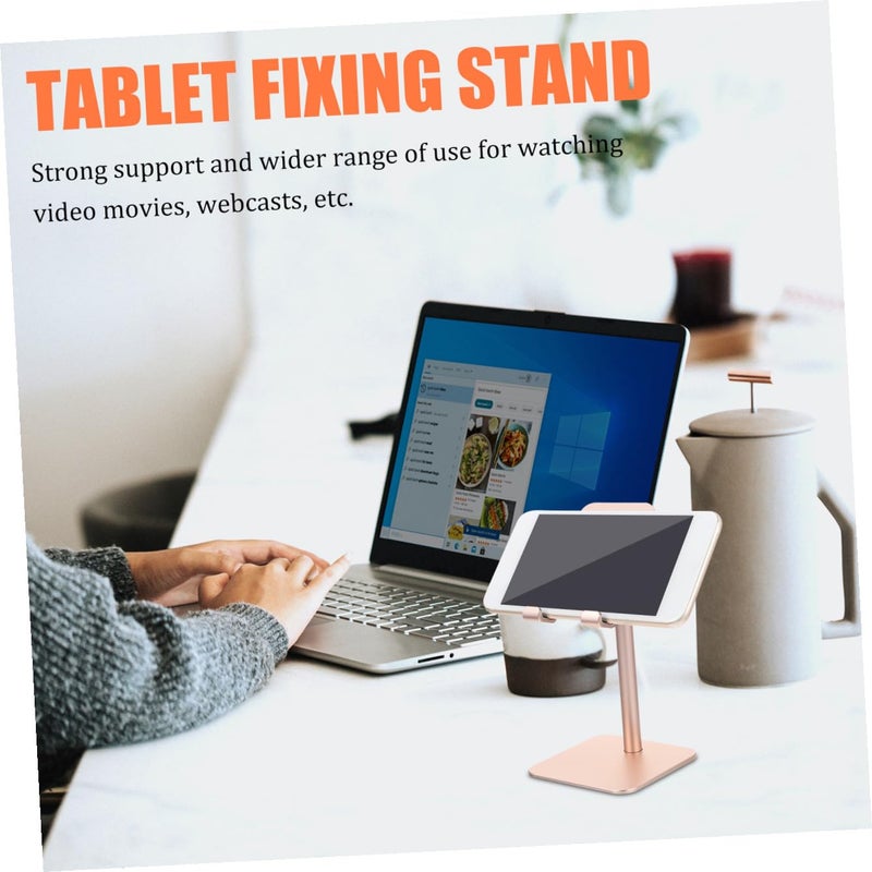 Adjustable Alloy Phone Tablet Stand With Anti Slip Base Stable Desktop Holder Gold - Image 5