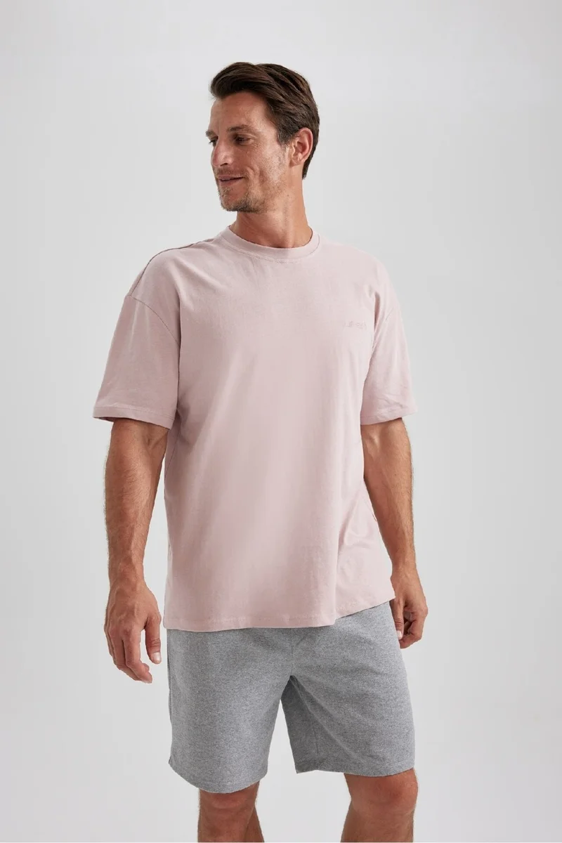 DeFacto Men's Orange Regular Fit Straight Cut Crew Neck 100% Cotton Short Sleeve T-Shirt B0662AXNS