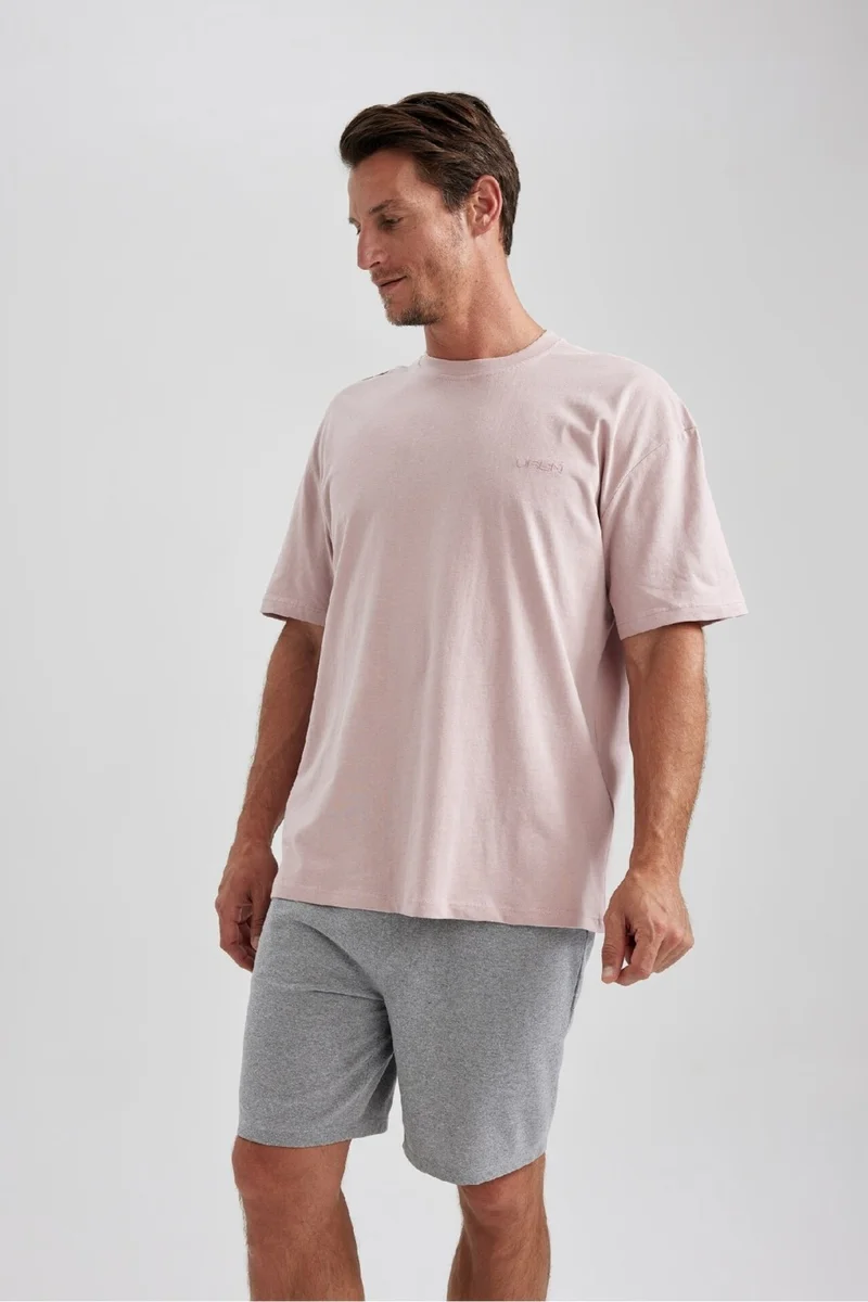 DeFacto Men's Orange Regular Fit Straight Cut Crew Neck 100% Cotton Short Sleeve T-Shirt B0662AXNS