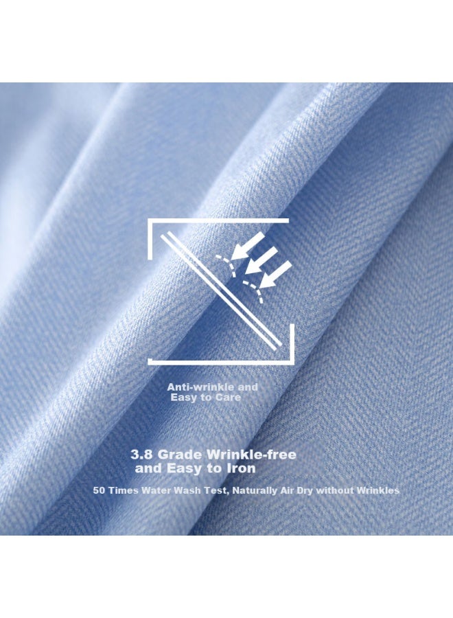 Ouding First-class Sky Blue High-stretch Dress Shirt For Men, Wrinkle-free Easy-care Premium Feel Shirt, Tianjianlan, Size 40 - Image 3