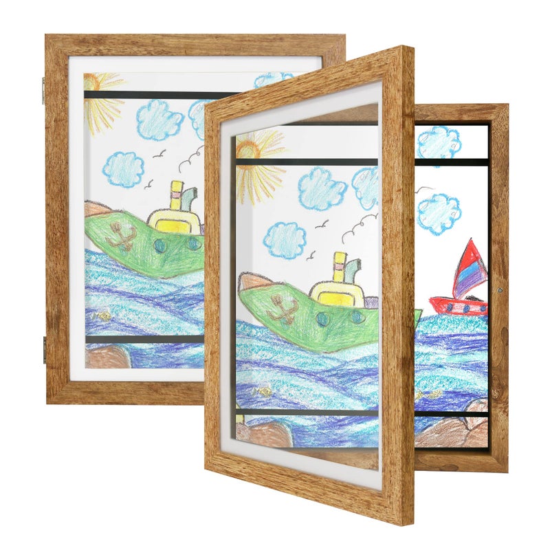 iRahmen Kids Art Frame 2 Pack  9x12 Front Opening Kids Frames for Artwork Kids Artwork Frames Changeable Storage Holds 50 Children Art Projects Drawings 3D Art Crafts