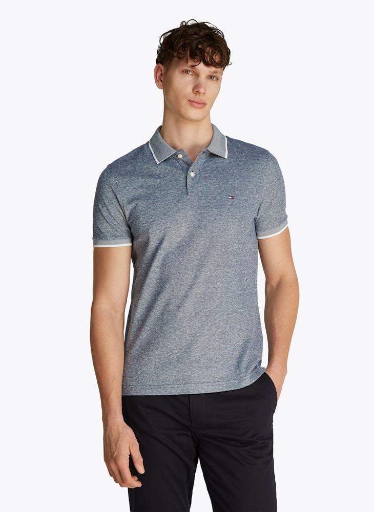 TOMMY HILFIGER Regular Fit Linen Short Sleeve Polo - Image 1