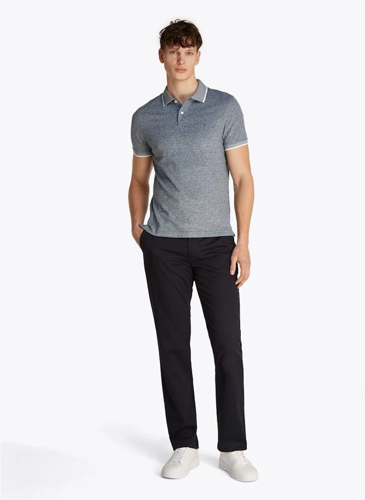 TOMMY HILFIGER Regular Fit Linen Short Sleeve Polo