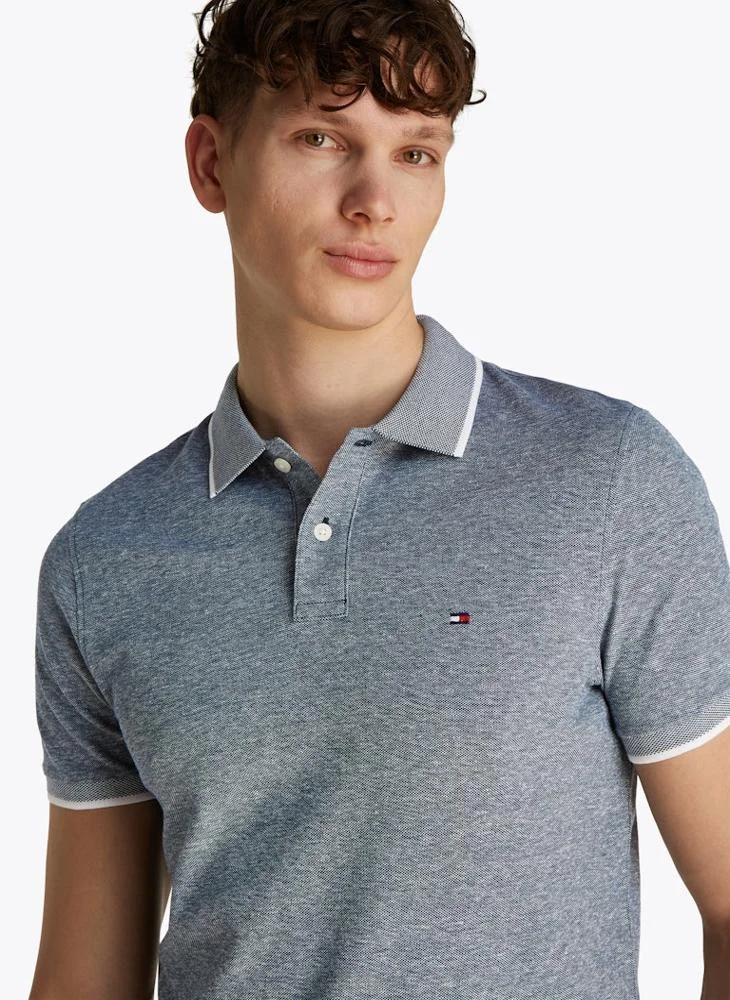 TOMMY HILFIGER Regular Fit Linen Short Sleeve Polo