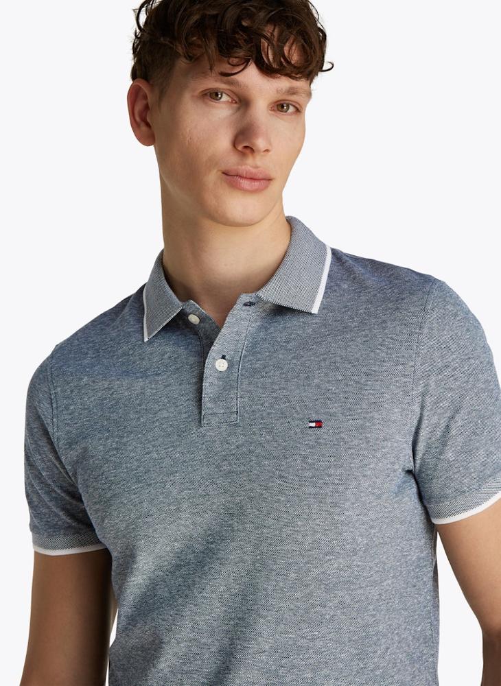 TOMMY HILFIGER Regular Fit Linen Short Sleeve Polo - Image 3