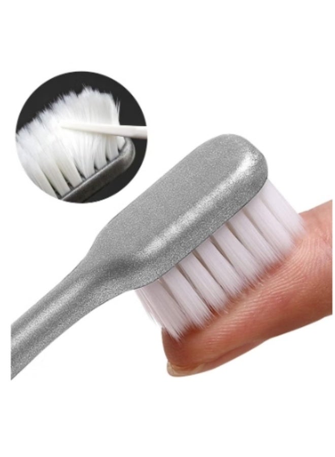 4 فرش أسنان فائقة النعومة بتقنية النانو، للعناية بالأسنان واللثة الحساسة، فرشاة أسنان حريرية فائقة النعومة للأشخاص الذين يضعون تقويم الأسنان، تأثير تنظيف ممتاز، مناسبة للأسنان الحساسة وتراجع اللثة (متعددة الألوان). - Image 3