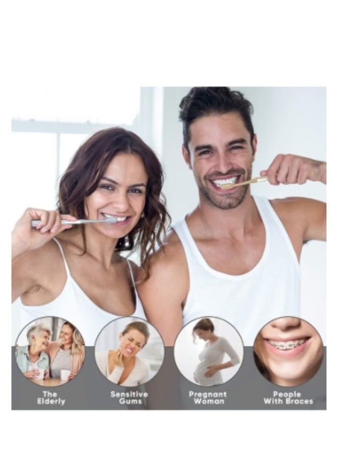4 فرش أسنان فائقة النعومة بتقنية النانو، للعناية بالأسنان واللثة الحساسة، فرشاة أسنان حريرية فائقة النعومة للأشخاص الذين يضعون تقويم الأسنان، تأثير تنظيف ممتاز، مناسبة للأسنان الحساسة وتراجع اللثة (متعددة الألوان). - Image 4