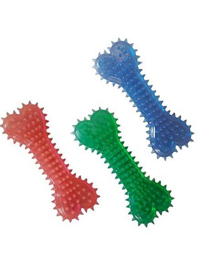 Pet Squeaky Ball, Spike Bone And Two Knot Teething Rope Chew Toys For Dogs, Puppies And Cat (Pack Of 3)-Multicolor - Image 4