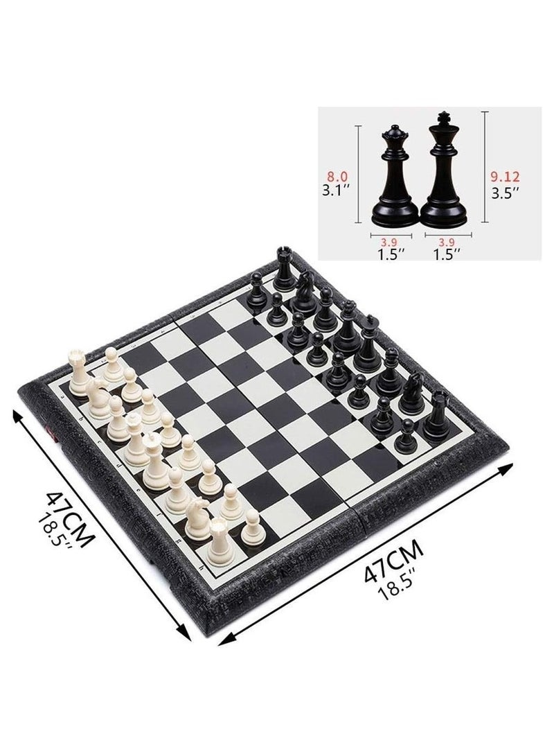 Toy Box Chess Set with Folding Magnetic Travel Games Board Size 47cm - Image 1