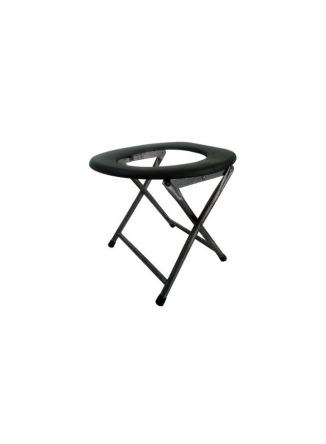 SMART HOME Portable and Foldable Toilet Chair, Rack comfortable and portable bathroom chair for the elderly and people with disabilities Black 32x42 cm - Image 1