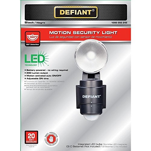 Defiant 180-Degree 1-Head Outdoor Black LED Battery Power Flood Light - Image 2