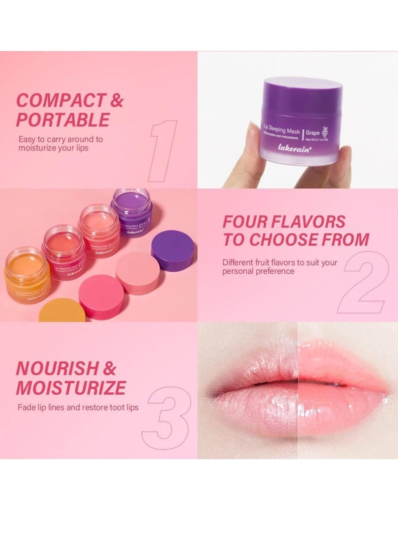 lakerain Lip Sleeping Mask Lip Plumper Oil Tinted Lip Balm Overnight Lip Mask Moisture and Collagen Booster Lip Mask Day and Night Repair Lip Balm for Improves Dryness and Cracked Lip Scrubs Berry 02 - Image 4