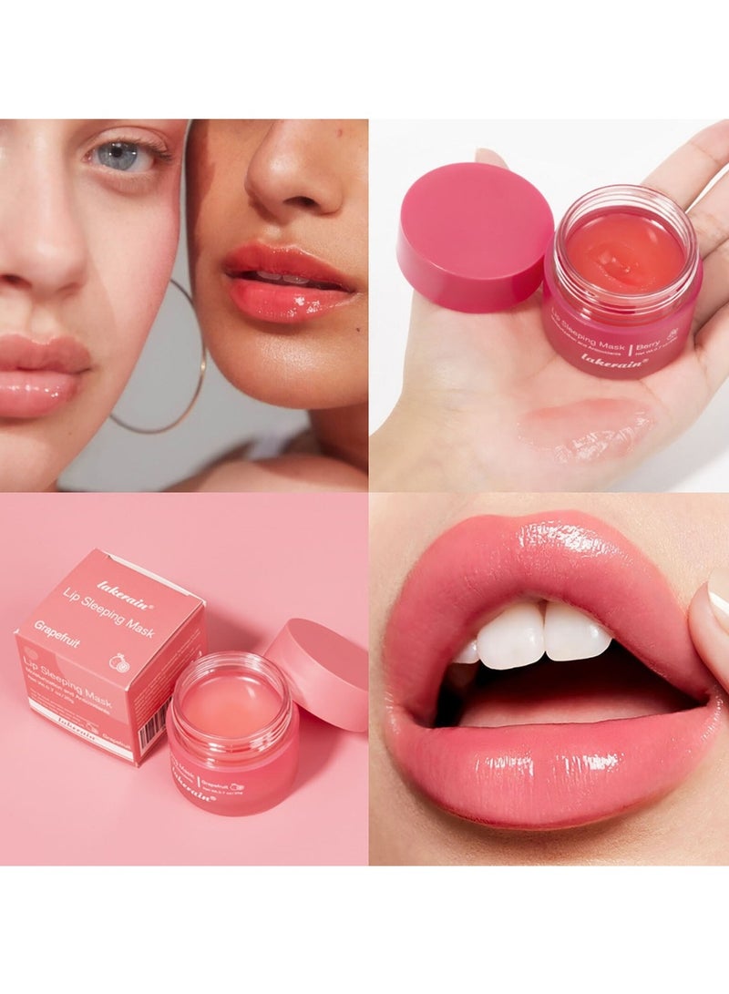 lakerain Lip Sleeping Mask Lip Plumper Oil Tinted Lip Balm Overnight Lip Mask Moisture and Collagen Booster Lip Mask Day and Night Repair Lip Balm for Improves Dryness and Cracked Lip Scrubs Berry 02 - Image 2