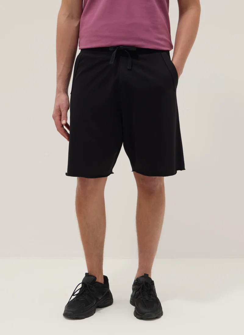 Ovs OVS Black Relaxed-Fit Cotton-Blend Shorts