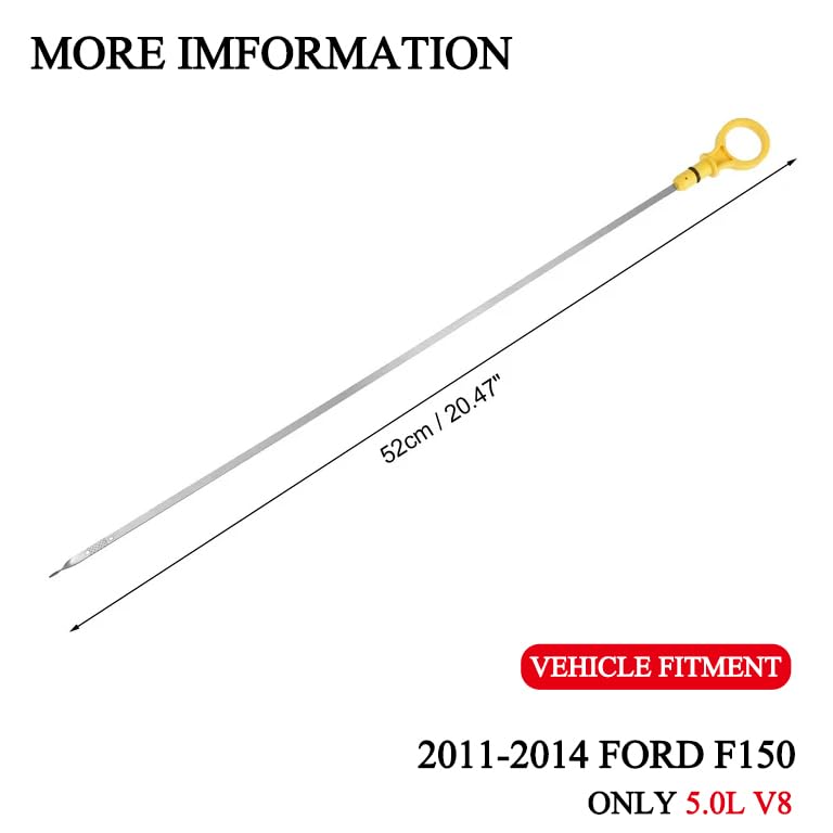 E-Vniko Oil Level Dipstick Compatible with Ford Mustang F-150 2011 2012 2013 2014 Replacement Engine Oil Measuring Rod Dip Stick 5.0L V8 BR3Z-6750-A - Image 3