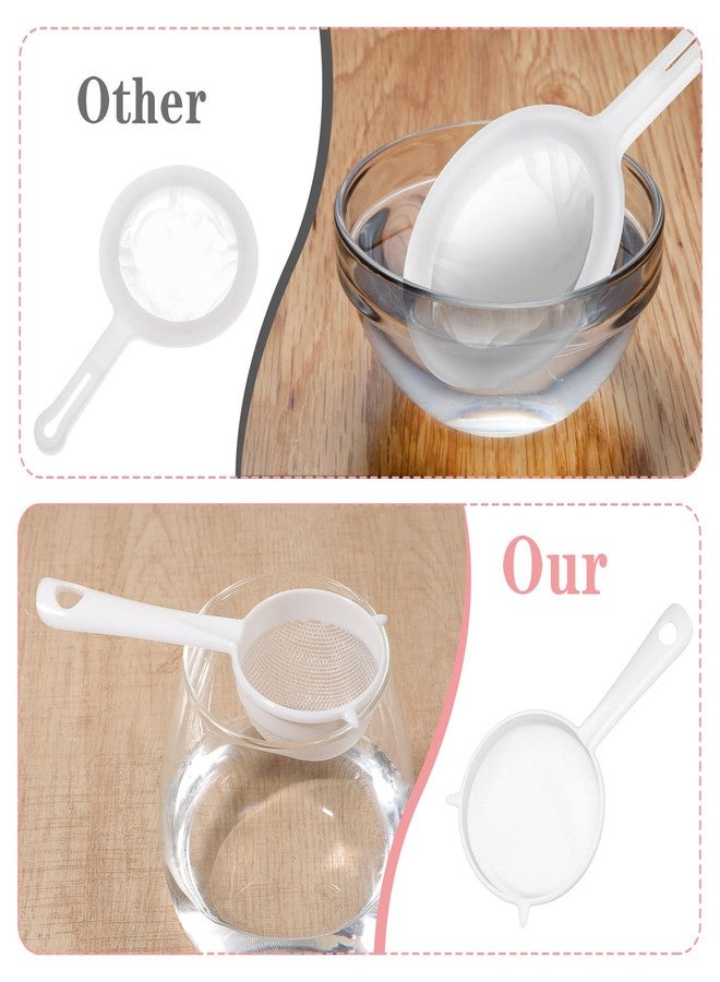 WJIAAA Plastic Mesh Strainer Set,4 Pcs Kefir Strainer Set Fine Sieve with Handle Plastic Non-Metal Sieve with Fine Mesh for Juice Yogurt Coffee Honey Milk Nut Milk with Handle - Image 3