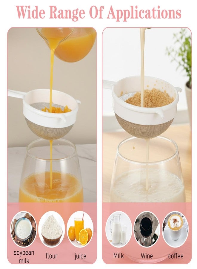 WJIAAA Plastic Mesh Strainer Set,4 Pcs Kefir Strainer Set Fine Sieve with Handle Plastic Non-Metal Sieve with Fine Mesh for Juice Yogurt Coffee Honey Milk Nut Milk with Handle - Image 4