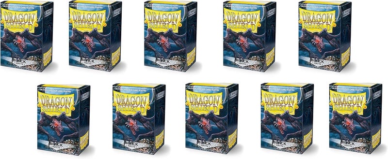 Dragon Shield Matte Black Standard Size Card Sleeves Display Box - 10 Packs of 100 Sleeves Each - Image 2