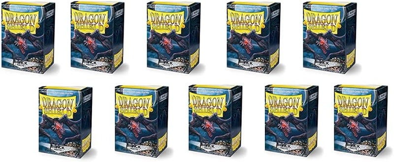 Dragon Shield Matte Black Standard Size Card Sleeves Display Box - 10 Packs of 100 Sleeves Each - Image 1