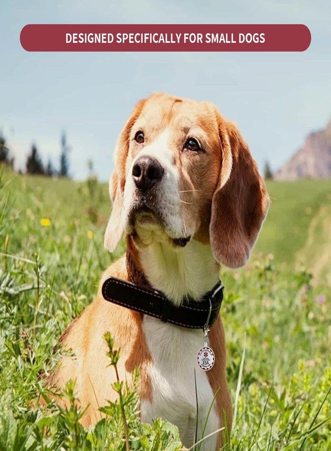 PEHADU Emotional Support Dog Tag Emotional Support Dog Tag Metal Pet ID Tags ESA Tag Red Medical Alert Symbol Double Sided, Navy Lettering l Easily Switch Between Collars Harness and Vest. - Image 5