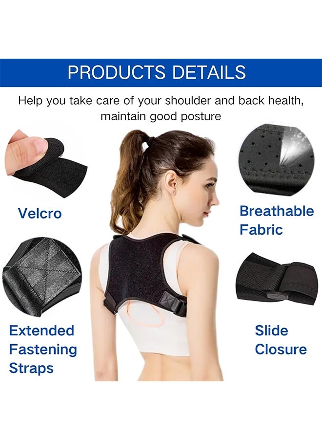 Posture Corrector For Men And Women| Universal Fit Adjustable Upper Back Brace For Clavicle To Support Neck, Back And Shoulder Pain Relief Kyphosis Straightener Spine Support - Image 3