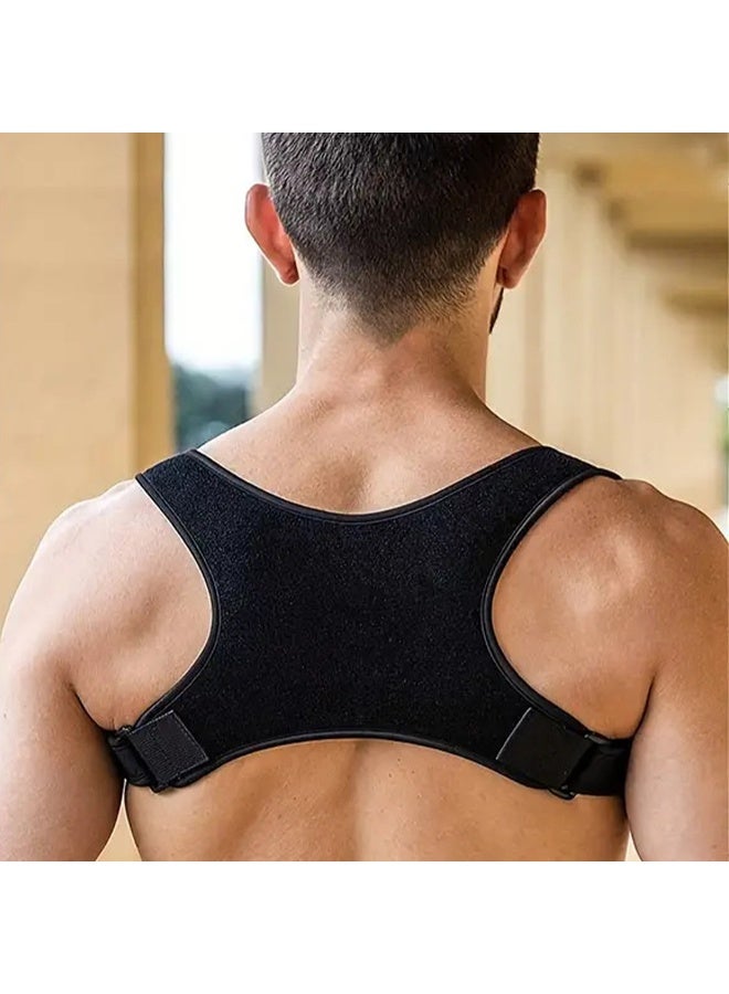 Posture Corrector For Men And Women| Universal Fit Adjustable Upper Back Brace For Clavicle To Support Neck, Back And Shoulder Pain Relief Kyphosis Straightener Spine Support - Image 1