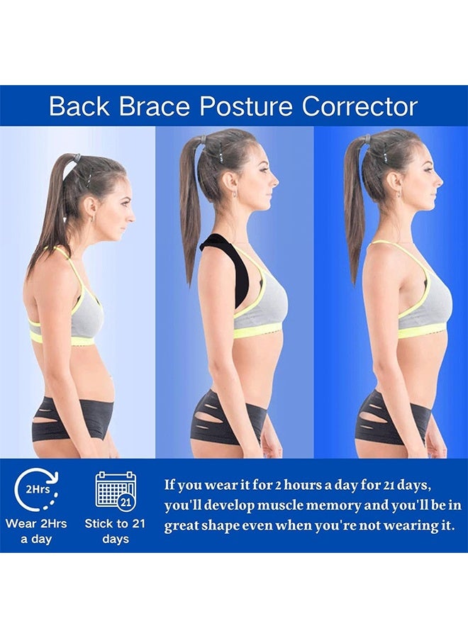 Posture Corrector For Men And Women| Universal Fit Adjustable Upper Back Brace For Clavicle To Support Neck, Back And Shoulder Pain Relief Kyphosis Straightener Spine Support - Image 4
