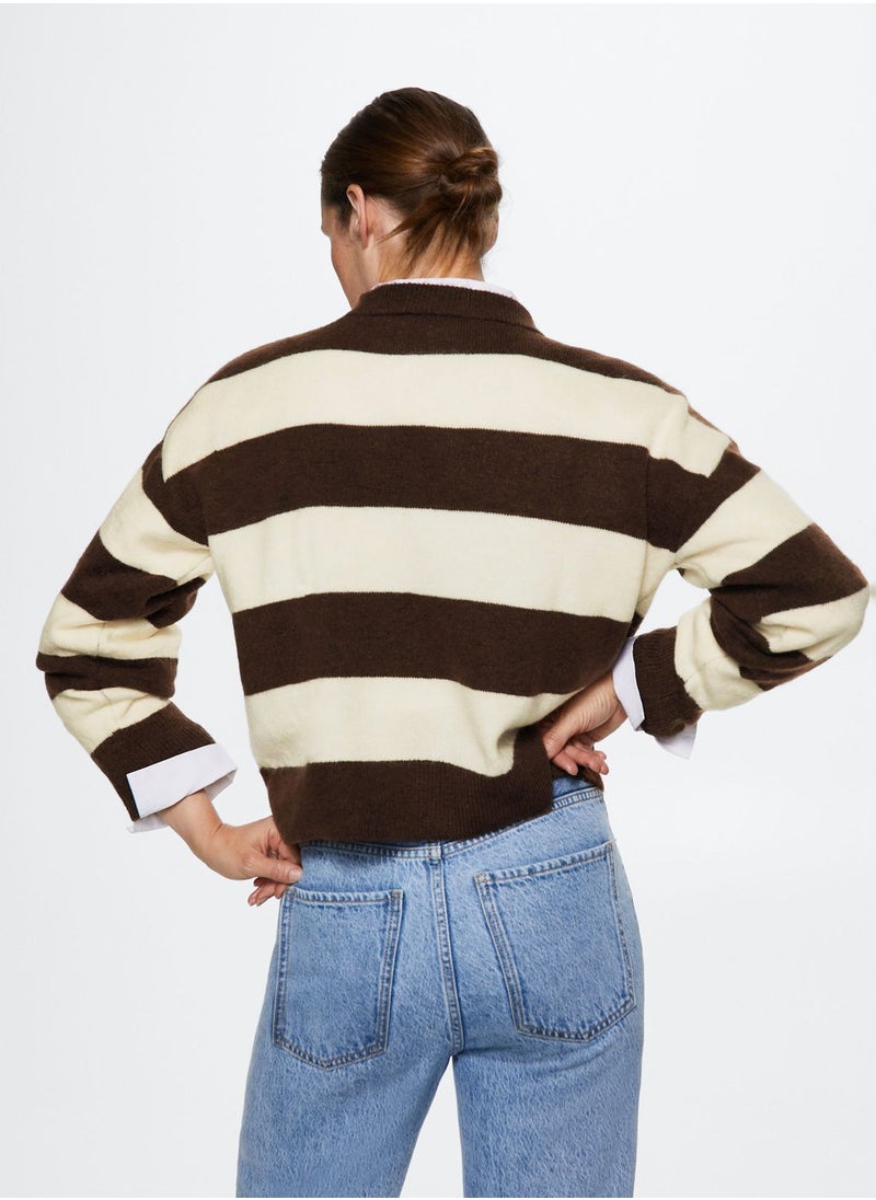 MANGO - Striped Round Neck Sweater - Image 1