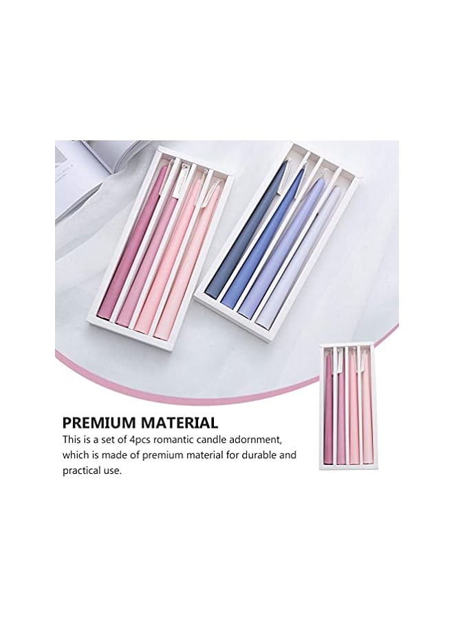 Green Tiger Taper Candles, 4 Pack Mulitcolor Handmade Natural Smokeless Candle, 8 Hours Long Burning, Long Tall Tapered Candles for Decor Wedding, Festival Party, Home Decor and Special Occasions (Blue) - Image 4