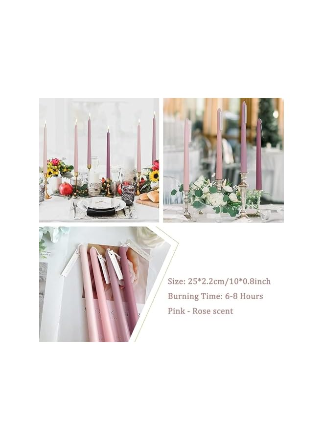 Green Tiger Taper Candles, 4 Pack Mulitcolor Handmade Natural Smokeless Candle, 8 Hours Long Burning, Long Tall Tapered Candles for Decor Wedding, Festival Party, Home Decor and Special Occasions (Blue) - Image 5