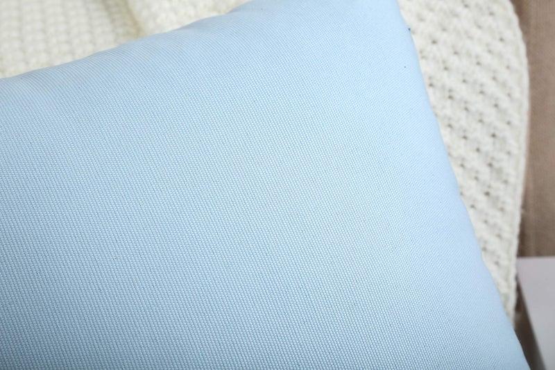 TangDepot أغطية وسائد مزخرفة مصنوعة يدويًا من تانغ ديبوت، قماش قطن 100% صلب، (18"x18"، أزرق فاتح) - Image 3