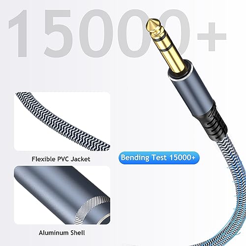 TAISUSAN 1/4 inch 10ft Stereo Headphone Guitar Cable, Male to Female, Quarter inch Headphone Extension - Image 4