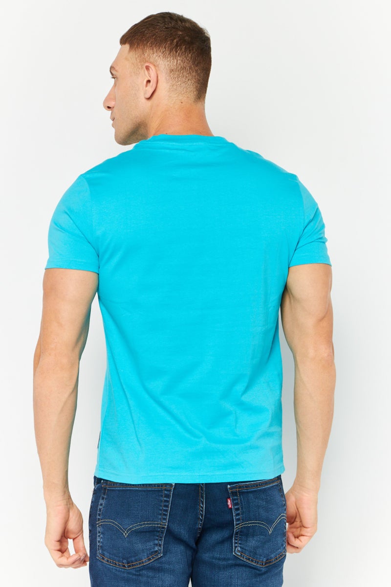 Levi's Men Crew Neck Short Sleeves Graphic Print T-Shirt, Turquoise - Image 4